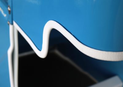 Close-up of vinyl trim for ADA Pool Stair