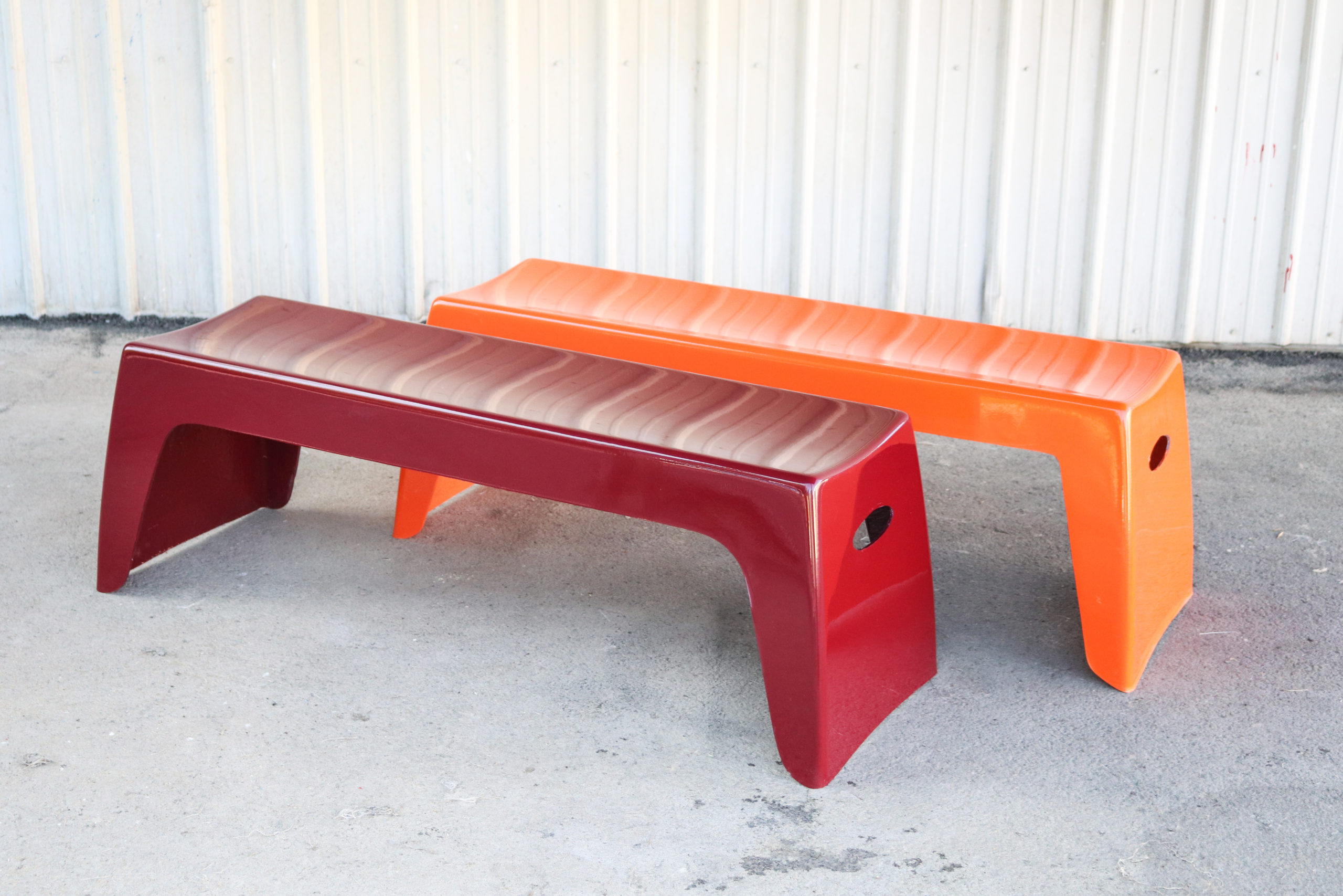 Easy Stack Bench in Dark Red and Orange