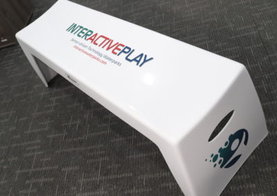 Easy Stack Bench in White with Full-Color Logo